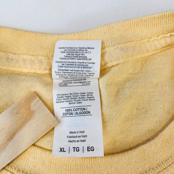 Gildan Men's Florida Gators T-Shirt Yellow w/ Blue & Orange Tie & Logo XL Cotton - Picture 6 of 7